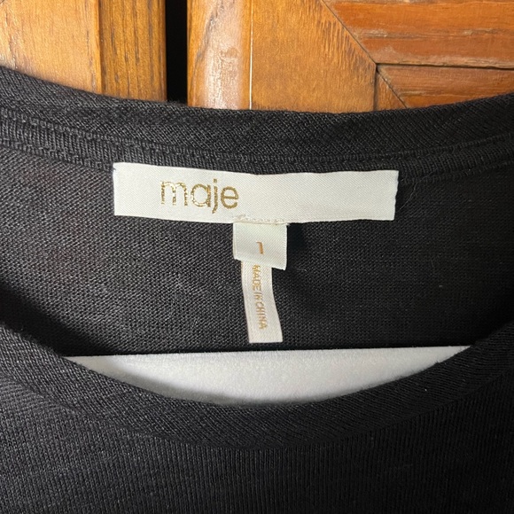 Maje Black Sleeveless Embellished 100% Linen Tank Top Size 1 (US Small) - Picture 8 of 10